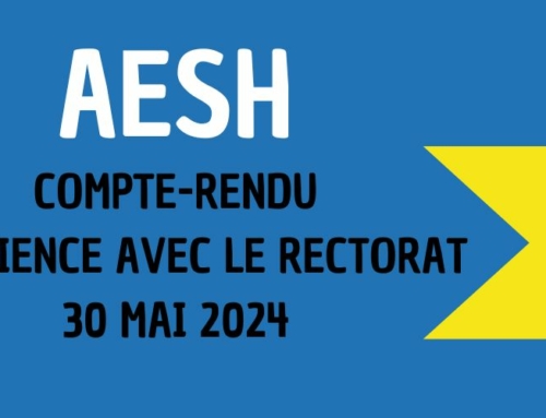 AESH : Compte rendu d’audience avec le Rectorat du 30 Mai 2024